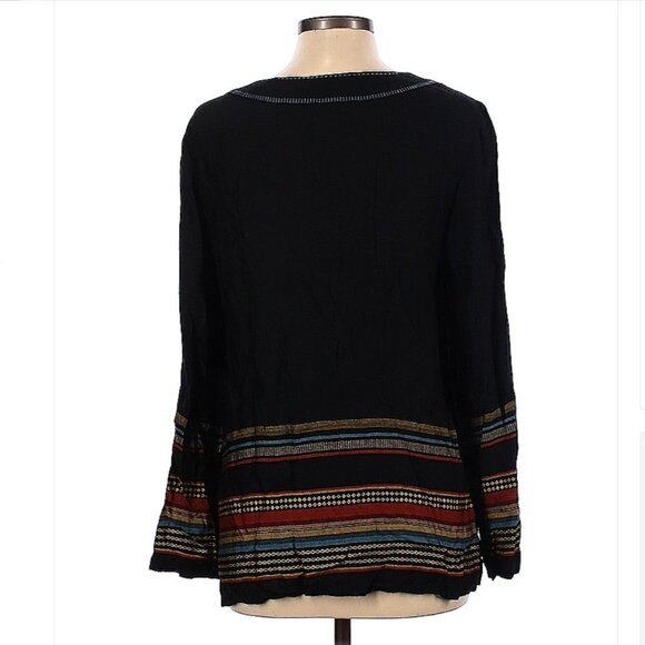 DYLAN Long Sleeve Boho Blouse Size L - Picture 2 of 3